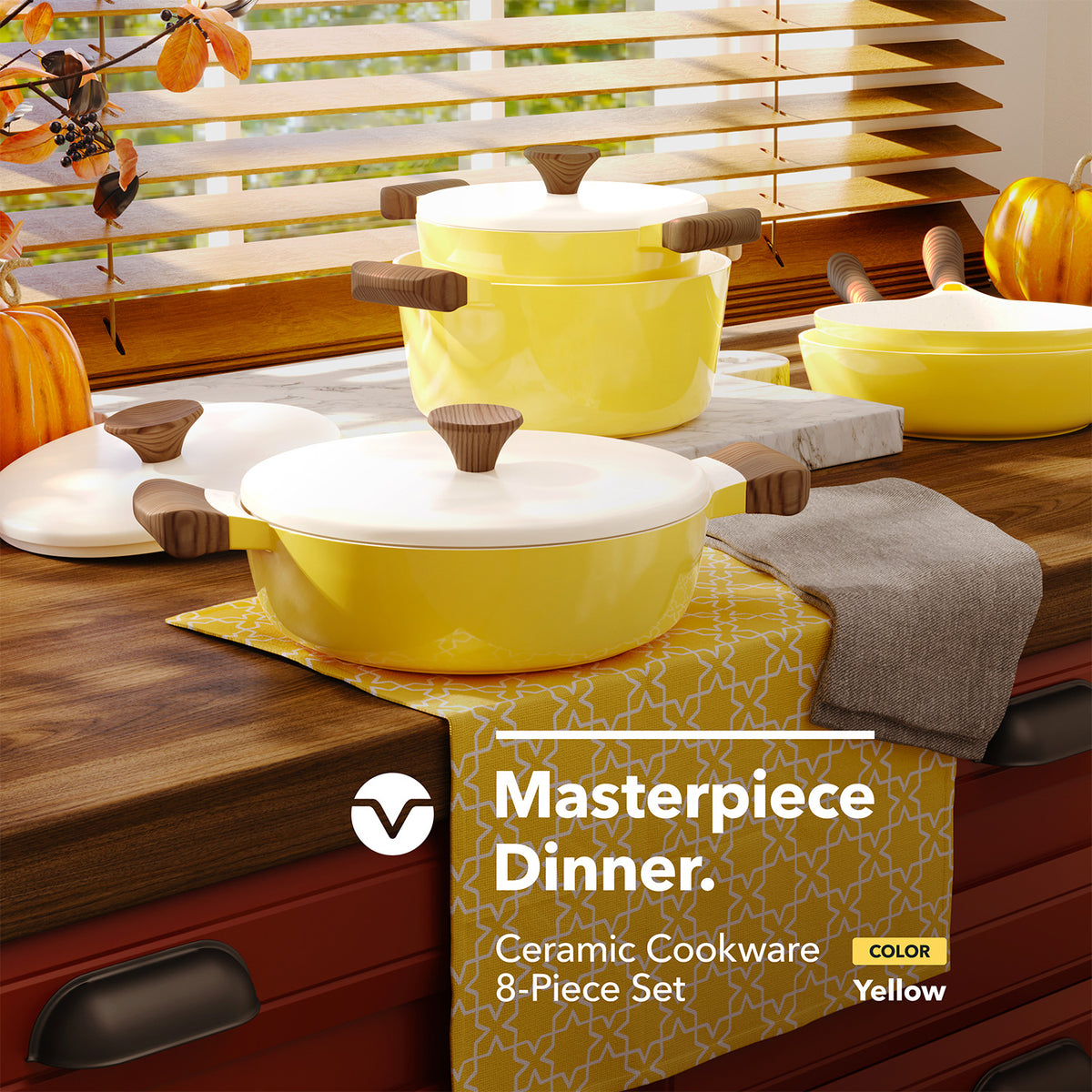 MasterClass Cookware Set of 3 on Mercari  Cookware set, Yellow kitchen  decor, Baking set