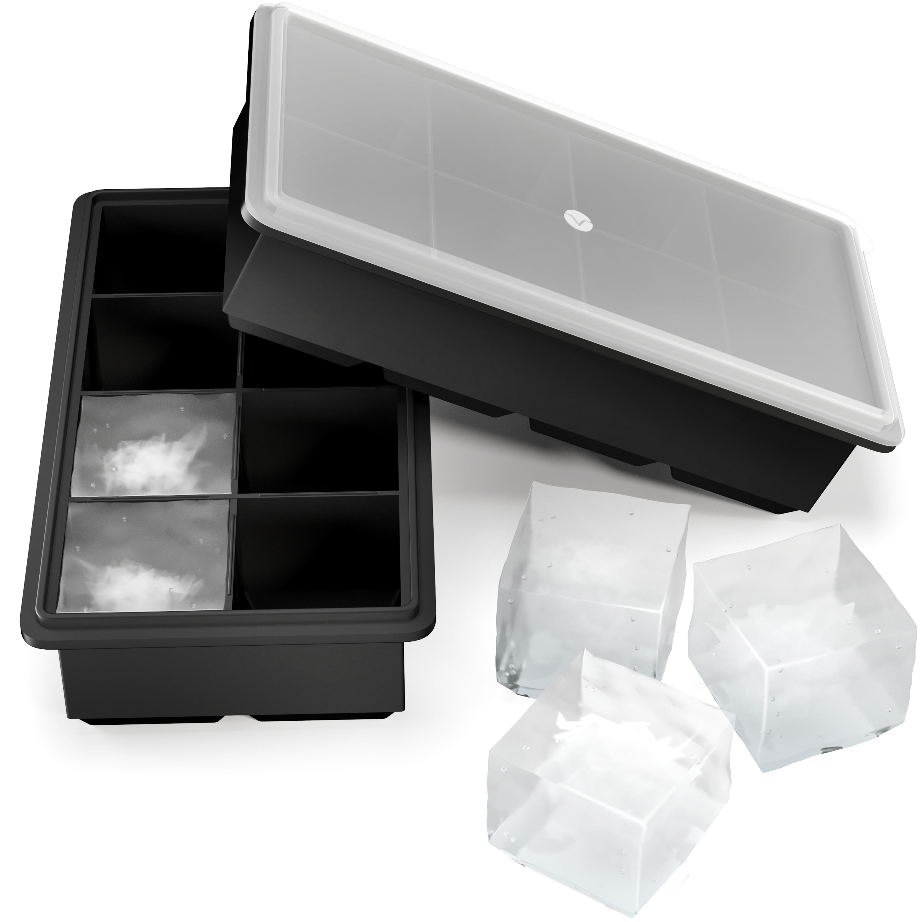 Stackable Large Ice Cube Trays — Black