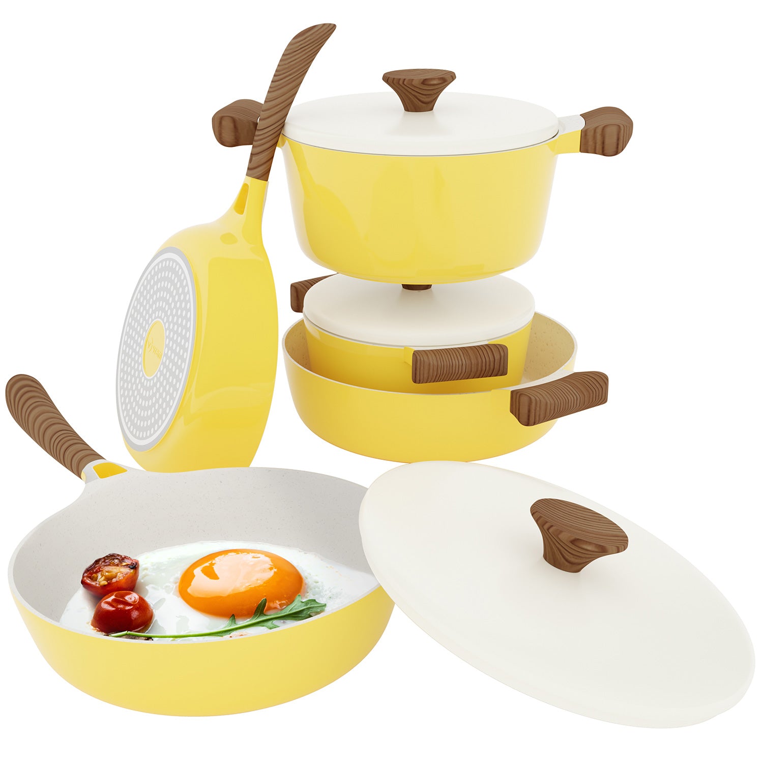 Masterpiece Dinner Ceramic Cookware Set - Yellow