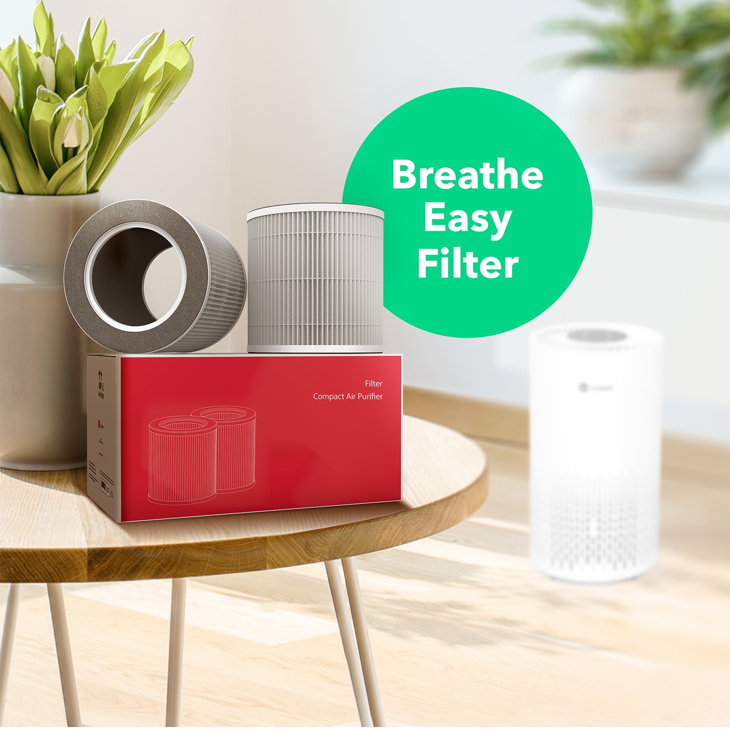 True HEPA Large Air Purifier with 2 Pack Extra Filter Bundle