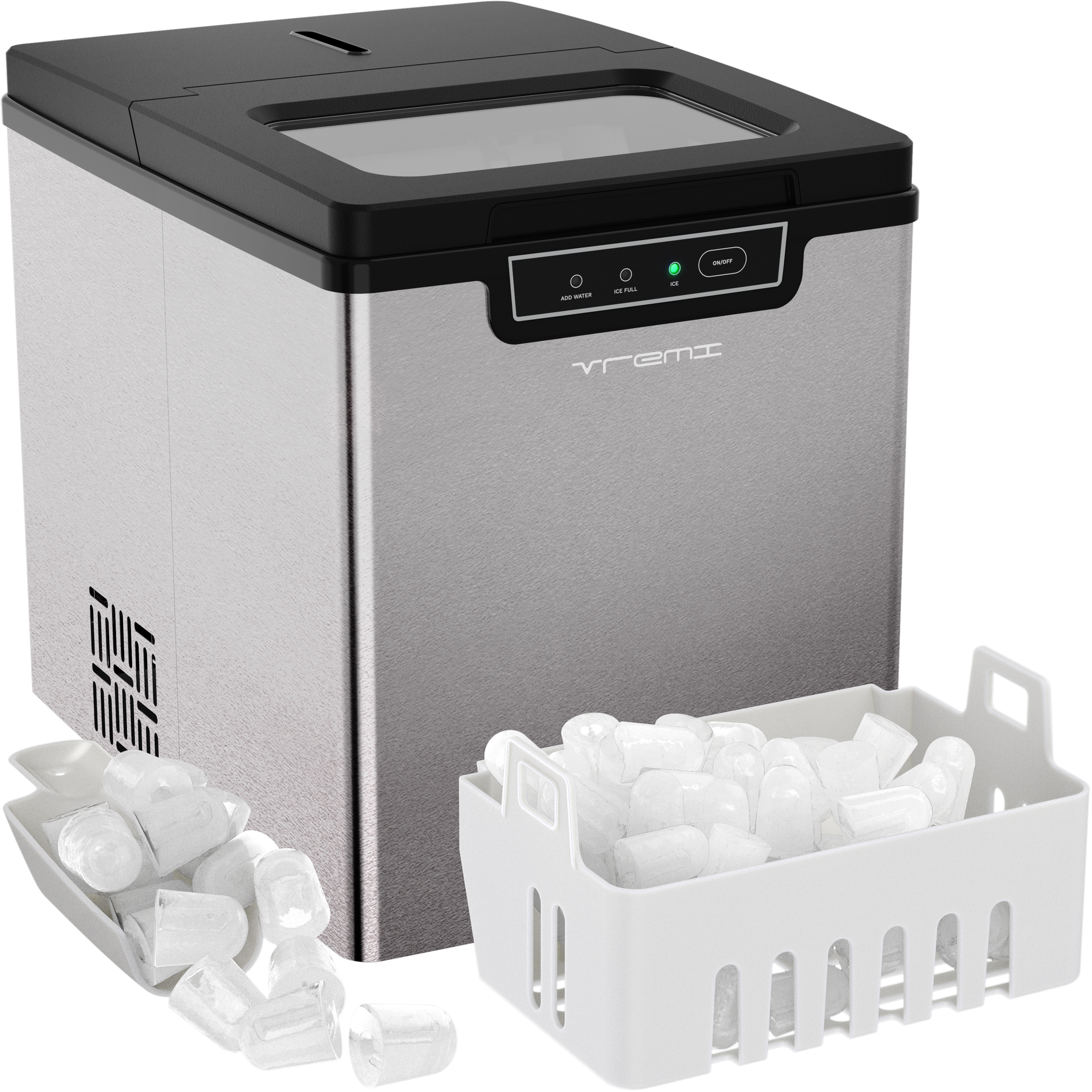 Vremi® Portable Ice Cube Maker - Produces 26 Pounds of Ice Cube a Day