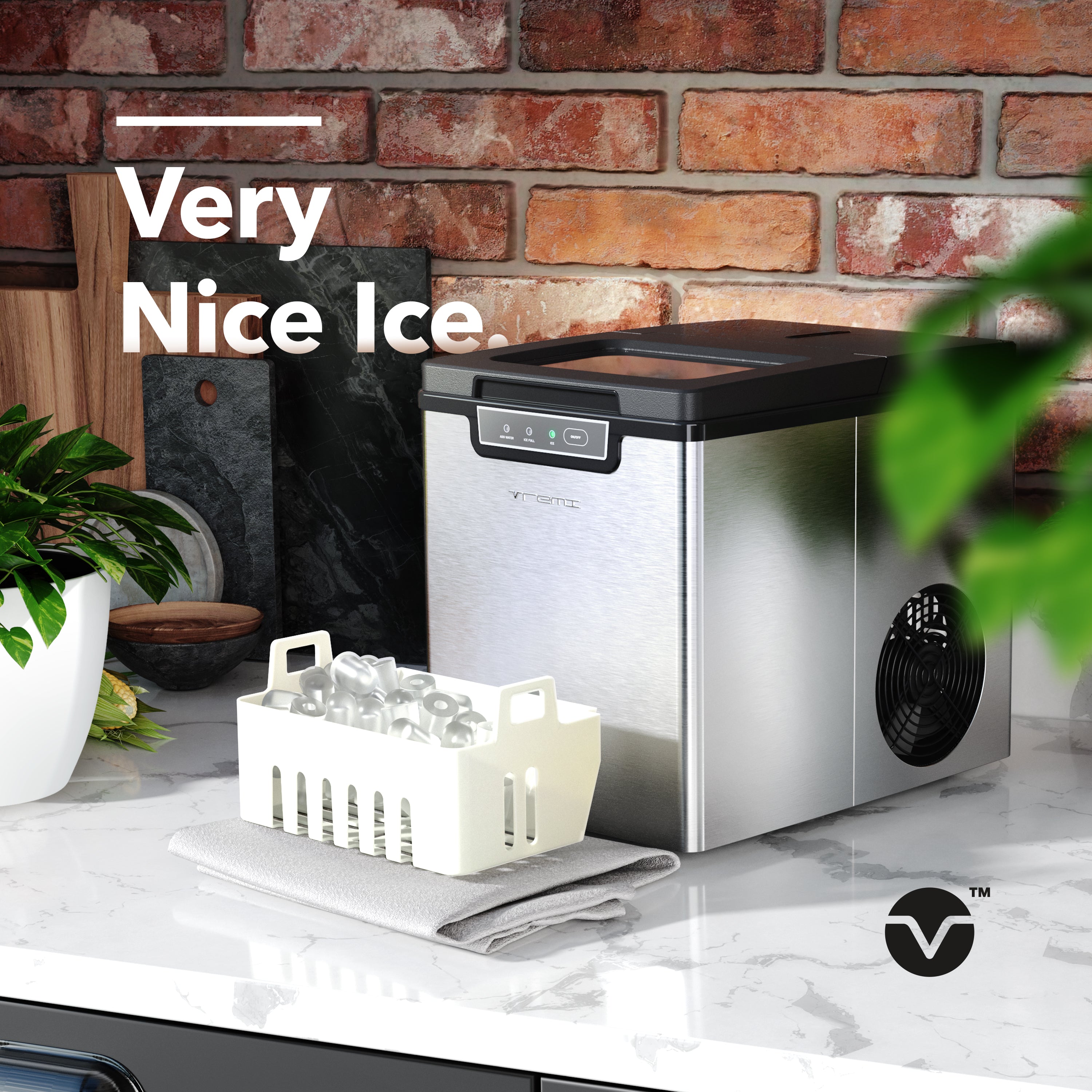 Vremi® Portable Ice Cube Maker - Produces 26 Pounds of Ice Cube a Day