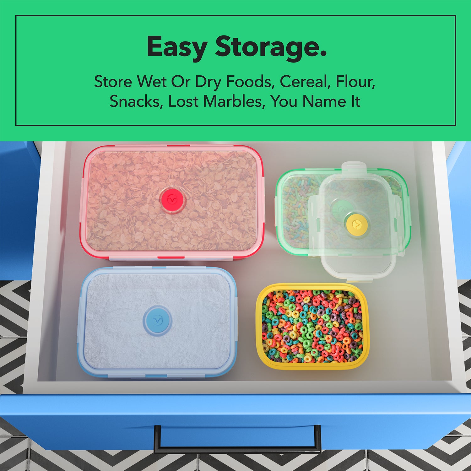 Vremi Silicone Food Storage Containers - Microwave and Freezer Safe
